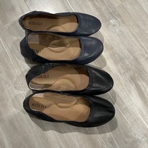 Navy and black never worn flats size 8.5